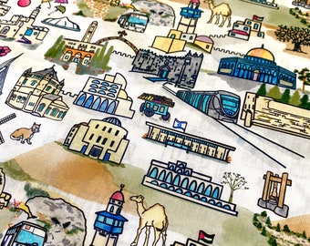 Fat 1/4 Jerusalem Fabric , Holy Land 100% cotton