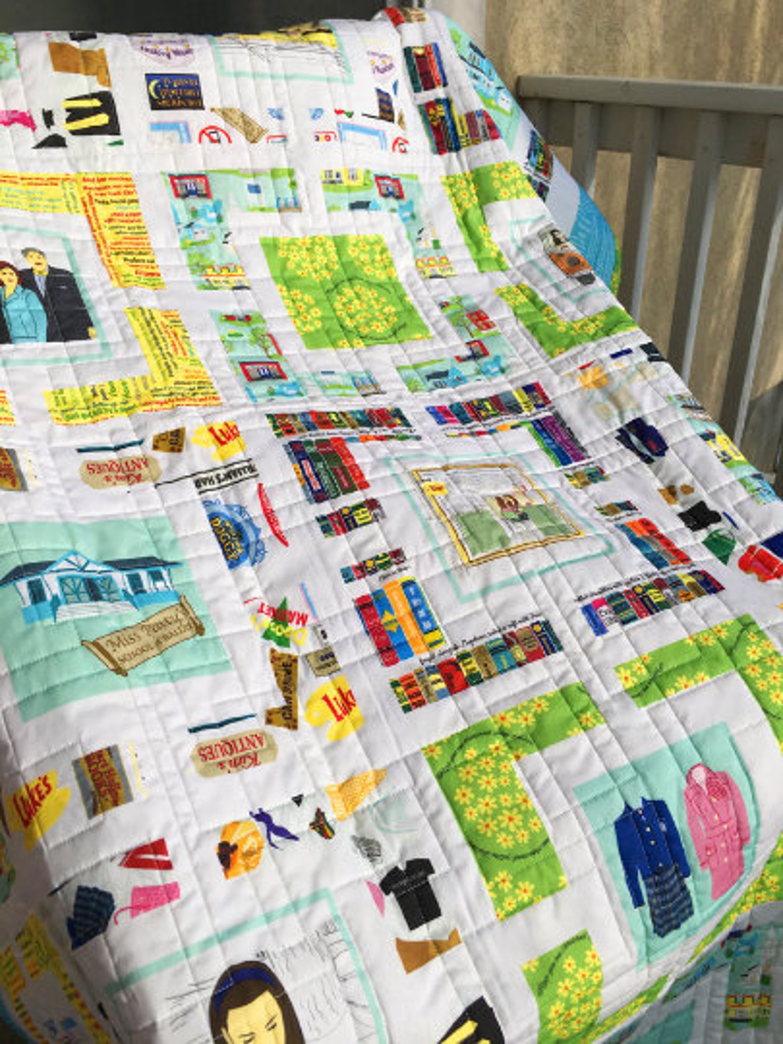 Cheater Quilt Top Panel Gilmore Girls Inspired Etsy