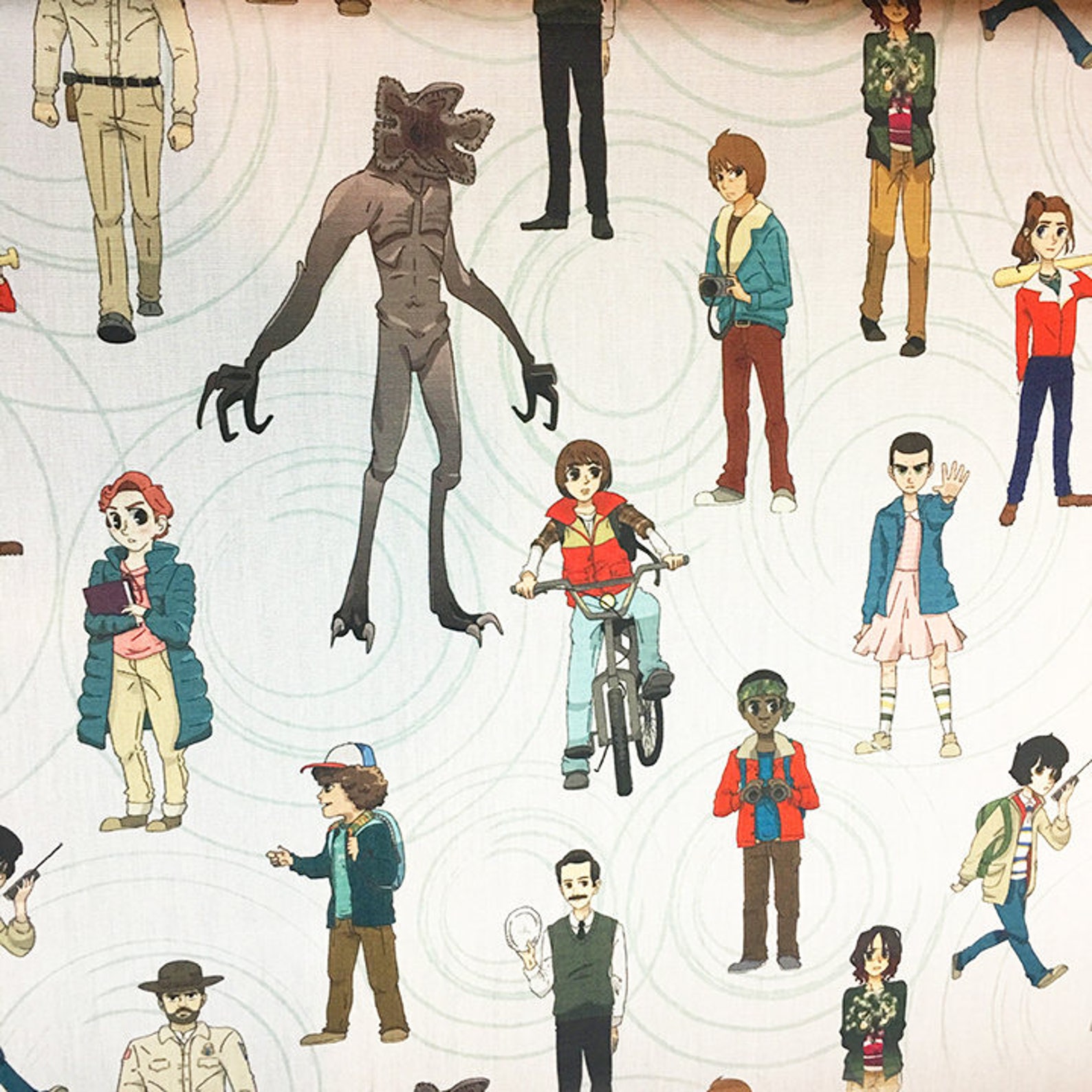 Stranger Things Inspired Stuff Fabric One 56 Wide Yard Etsy