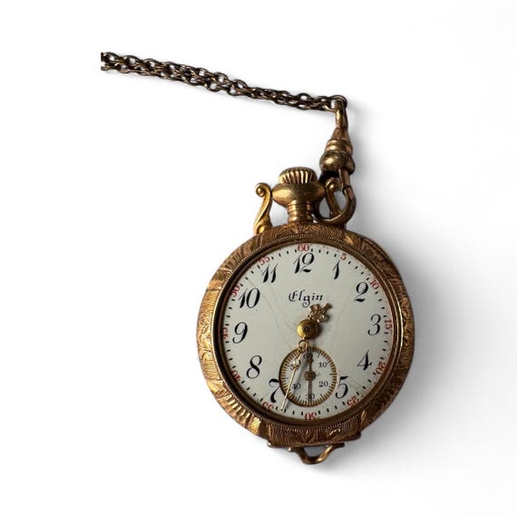 Antique Elgin Pocket Watch, Solid 14k Keystone Case, Serial