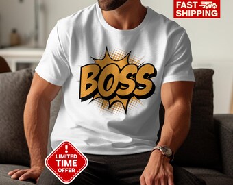 Boss&#39;s Day T-Shirt, Fun Boss Gift, Bold Comic Print Tee, Boss Appreciation Shirt, Super Boss Graphic Tee, Manager&#39;s Day Gift