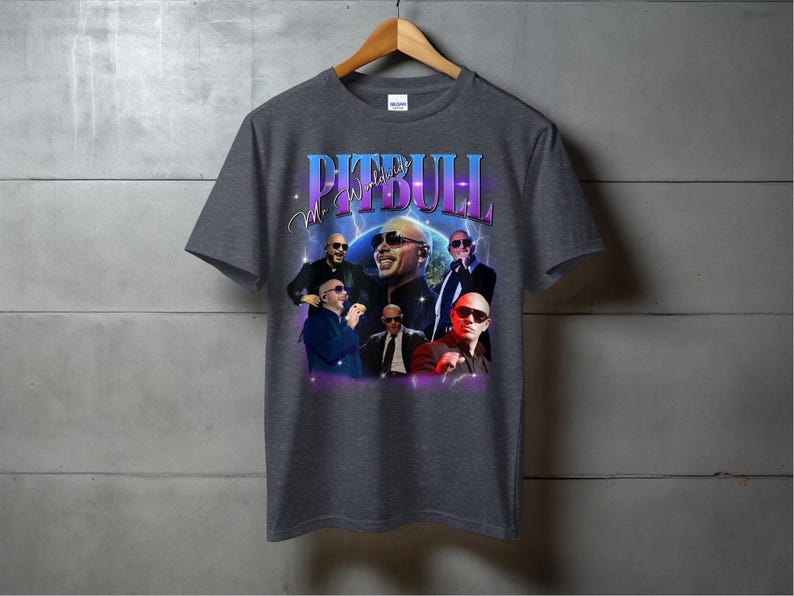 Pitbull Graphic Tee Shirt, Concert Memorabilia, Music Artist Merchandise, Fan Gift, Unique T-Shirt for Music Lovers