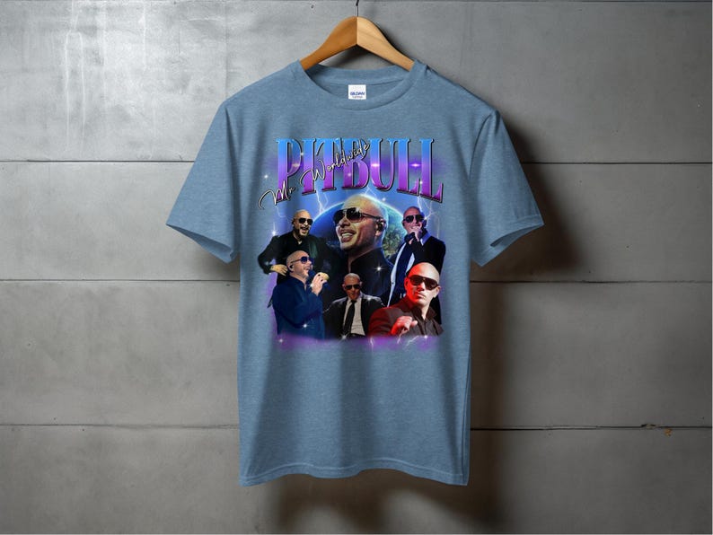 Pitbull Graphic Tee, Unique Pitbull T-Shirt, Music Icon Pitbull Shirt, Cool Pitbull Merchandise, Trendy Pitbull Fan Apparel