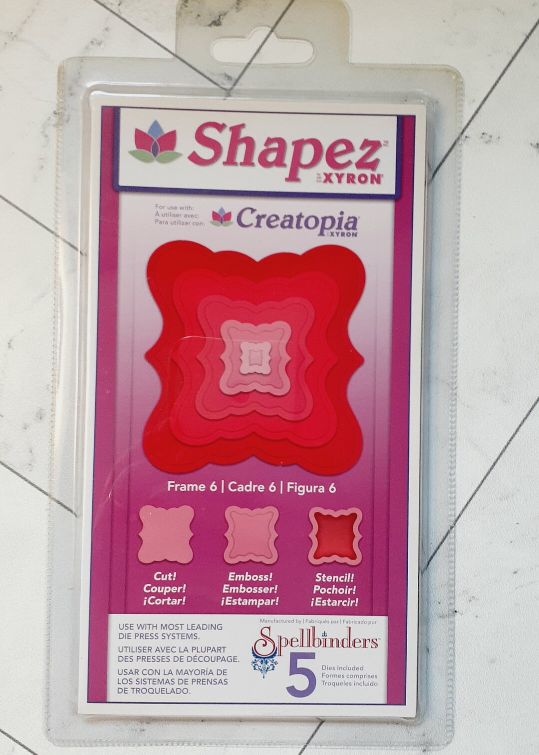 Frame 6 Die Set, Shapez Dies by Xyron for Spellbinders, Nested Frame ...