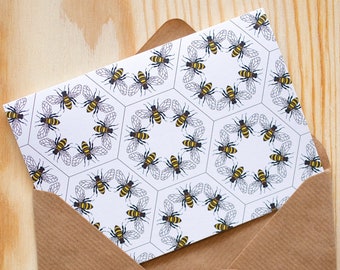 Carte de vœux pliante abeilles avec enveloppe enveloppe