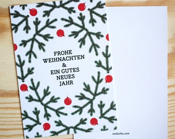 Postkarte Weihnachtskarte "Frohe Weihnachten & ein Gutes Neues Jahr"