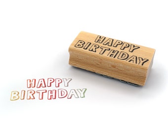 HAPPY BIRTHDAY Geburtstag Glückwunsch Stempel