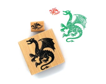 Dragon Large motif stamp fire-breathing dragon set