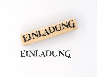 EINLADUNG Wortstempel Kindergeburtstag