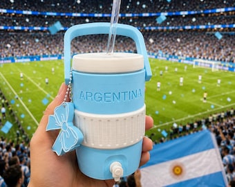 Retro Argentina Cooler 12oz  | Viral Mini Cooler Drink Holder | World Cup inspired Tumbler