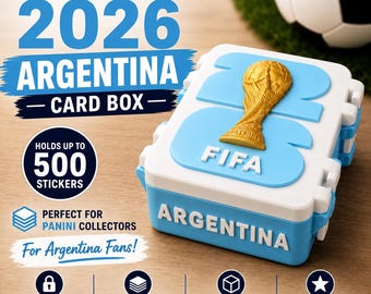 Argentina, Brazil, Mexico World Cup 2026 Sticker Collector Storage Box, 3D Printed Case