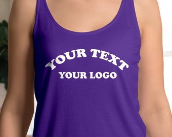 Custom Text Tank Top, Personalized Logo Tank Top, Custom Design Tank, Team Logo Tank Top, Custom Work Tank, Custom Bachelorette Tank Top