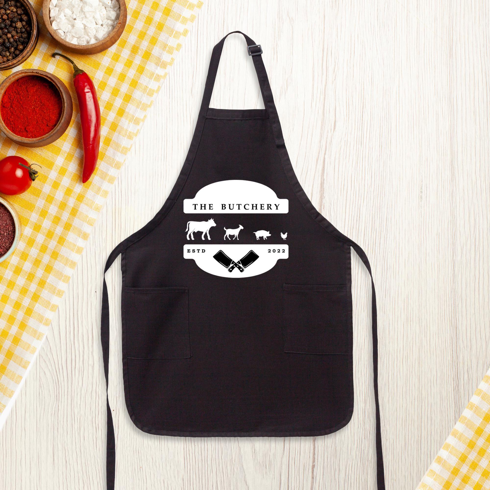 Personalized Butcher Apron, Custom Logo Design - Etsy
