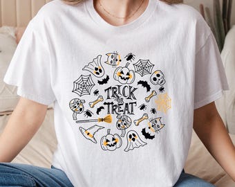 Trick or Treat, Trick or Treat Shirt, Funny Halloween T-Shirt, Toddler Halloween Shirt, Halloween Shirt Kids, Girls Halloween Shirt