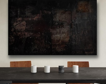 LARGE Artisan Wabi-Sabi Textural Mixed Media Painting, 48" x30" Wall Art, Earthy - In Trance