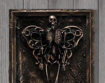 Original Mixed Media Skeleton Assemblage, Wall Sculpture Art, Upcycled, Recycled,  - Soul Blessing