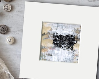 Original Abstract Wabi-Sabi painting in acid free Mat, Textural Mixed Media Painting, Wall Art, Earthy - Quiet Ground 10