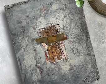 Chunky Artisan Wabi-Sabi Wall Art, Textural Mixed Media Painting - Sacred Moments 5