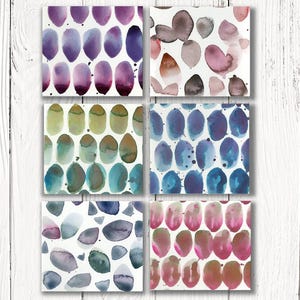 Original Abstract Watercolor Art, Abstract Pattern Painting, Affordable art - Color Music Group 4