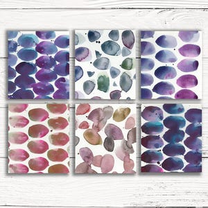 Original Abstract Watercolor Art, Abstract Pattern Painting, Affordable art - Color Music Group 5