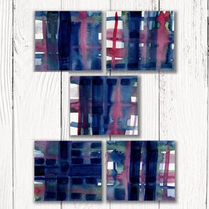 Original Abstract Watercolor Art, Abstract Pattern Painting, Affordable art - Color Music Group 2