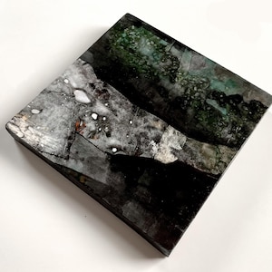Abstract painting, Mixed Media on Wood, Original recycled art, Affordable Art - Ancient Passages 8