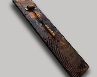 Handwerker Wabi Sabi Textural Mixed Media Gemälde Kunst, Wandskulptur Kunst, Upcycled Rost gebeizte Stoffe - Alte Poesie