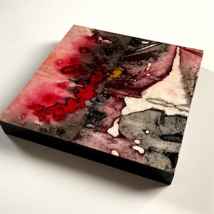 Abstract painting, Mixed Media on Wood, Original recycled art, Affordable Art - Ancient Passages 2
