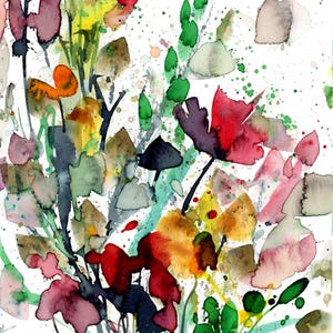 Original Watercolor Floral Painting, Meadow Flower Art, Affordable Original Painting - Meadow Delights 9