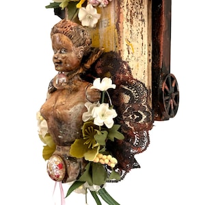 Original Mixed Media Art Doll Assemblage, Wall Sculpture Art, Upcycled, Recycled,  - Phoebe