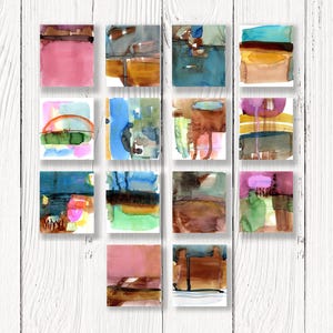 Original Abstract Watercolor Art, Abstract Painting, Affordable art - Watercolor Jewels Group 2