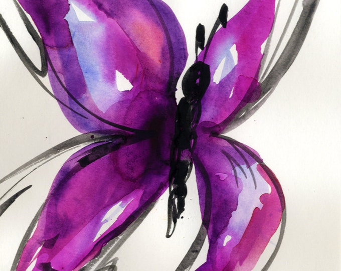 Butterfly Song 25... Original Abstract Watercolor Art Ooak Etsy