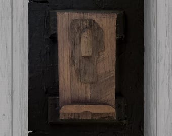 Ensamblaje artesanal Wabi-Sabi, escultura mural 3D, arte en madera reciclada, pintura de técnica mixta - Abundancia simple 4