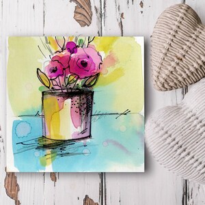 Original Watercolor Floral Painting, Flower Art, Affordable Original Painting on Paper - Flowers 26