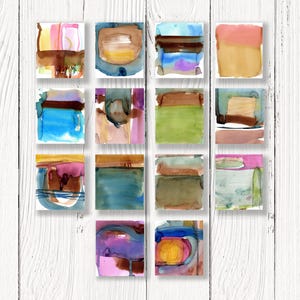 Original Abstract Watercolor Art, Abstract Painting, Affordable art - Watercolor Jewels Group 3