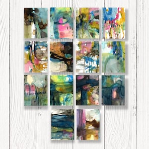 Original Abstract Watercolor Art, Abstract Painting, Affordable art - Watercolor Jewels Group 5