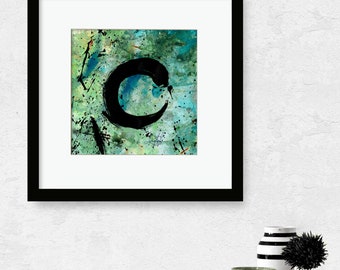 Enso Art, Original Contemporary Zen Circle art painting, by Kathy Morton Stanion EBSQ - Enso Tranquility 22