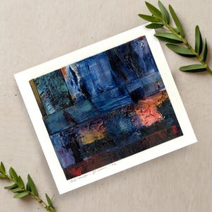 Abstract Oil Collage Art, Oil Painting, Textured Mixed Media art, Original, Affordable art - Oil Collage 14