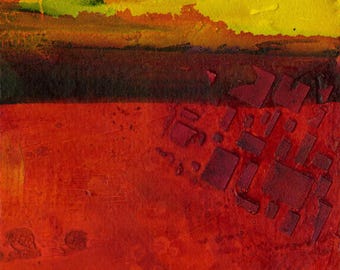 Original Abstract Southwest Desert Landscape Art, Mixed Media Painting - A Desert Dream 3