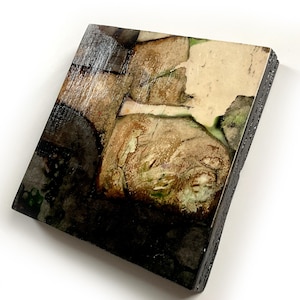 Abstract painting, Mixed Media on Wood, Original recycled art, Affordable Art - Ancient Passages 10