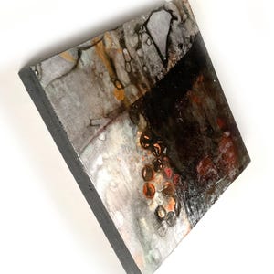 Abstract painting, Mixed Media on Wood, Original recycled art, Affordable Art - Ancient Passages 9