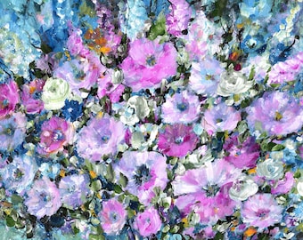 Large original Floral Painting - Floral Symphony