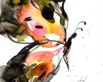 Original Watercolor Brushstroke Butterfly Painting - Butterflies, Affordable art -  Butterfly Blessings 7