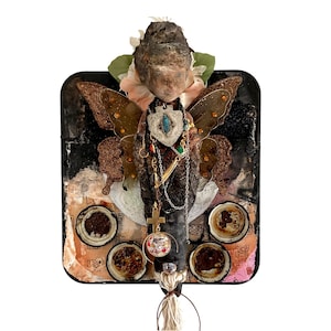 Original Mixed Media Art Doll Assemblage, Wall Sculpture Art, Upcycled, Recycled,  - Shailyn