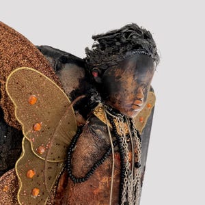 Original Mixed Media Art Doll Assemblage, Wall Sculpture Art, Upcycled, Recycled,  - Shaylah