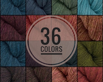 Wool-Tone Solids, 36 Heathered Colors, 100% Wool, Hand-dyed, Hand-spun, Fingering-weight Yarn, 2 Ounce Skein
