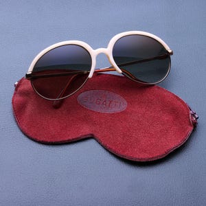 Bugatti Sunglasses Vintage Eyewear Gold White Marble Design French Luxury Retro Pilot Shades