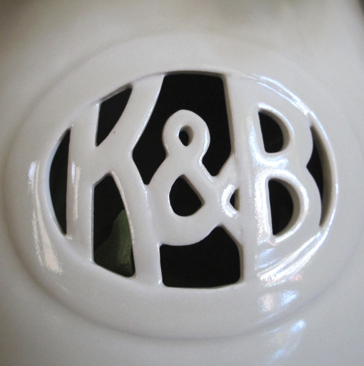 Small Monogram Ceramic Vase with Initials / Ampersand Etsy