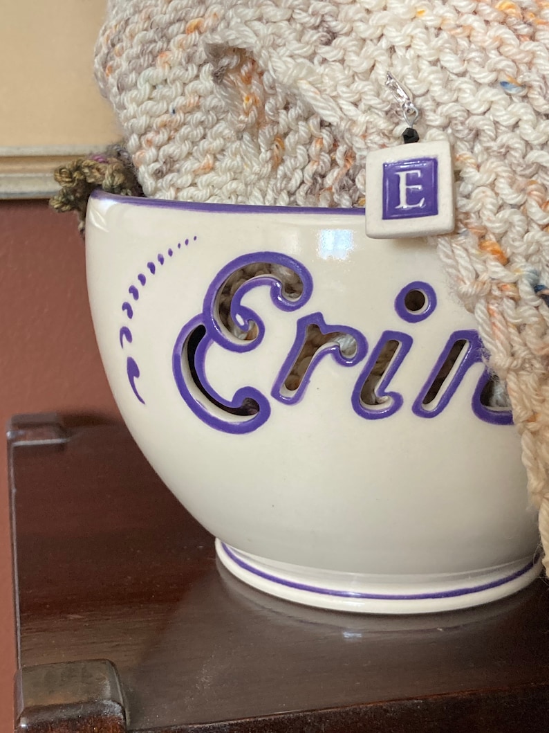 Name Yarn Bowl Custom Personalized Ceramic Yarn Bowl With Etsy