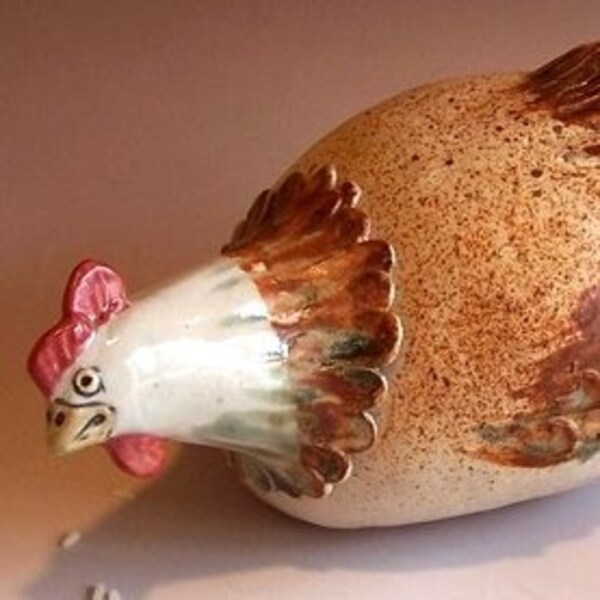 Kitchen Chicken ... Hand sculpted Ceramic Sculpture